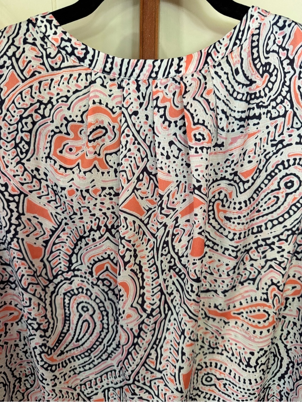 Roz & Ali Coral Paisley Lightweight V-Neck Sleeveless Tank Top Blouse XL - Picture 5 of 5